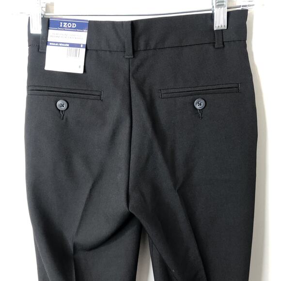 Izod NWT Boys' Flat Front Stretch Black Dress Pants Size 8 - Picture 5 of 7